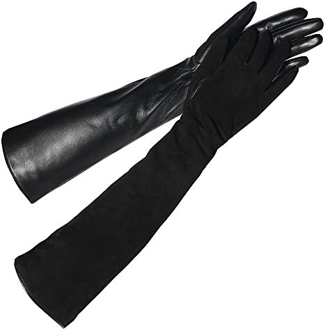 Gours Women Touchscreen Winter Long Evening Dress Driving Genuine Leather Gloves
