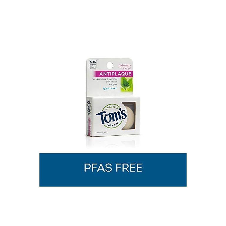 Tom’s of Maine Naturally Waxed Antiplaque Flat Dental Floss, Spearmint