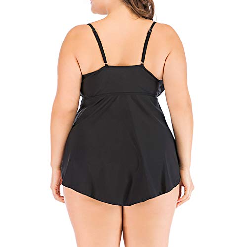 iYBUIA Women's Plus Size Bathing Suits Paisley Print Two Piece Swimsuit Mesh Patchwork - Thumbnail 3