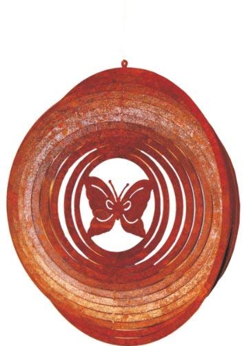 Wind chime with Butterfly / Living or Garden ornament From Metal / Patina