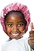 Glow By Daye Kids Satin Bonnet, Double-Layered and Adjustable Satin Sleep Cap, Kids Extra Large, Reversible Pretty in Pink