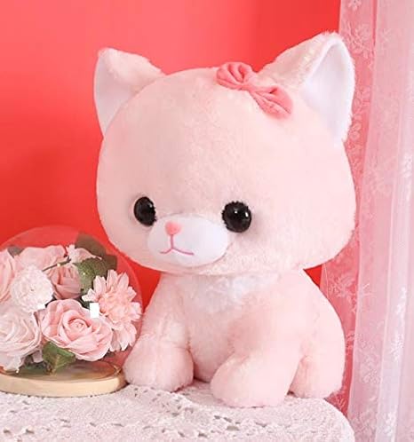 Amazon Co Jp 1pc 35 45cmカワイイヘアリーシッティング子猫猫ぬいぐるみラブリーアニマルキャットピローぬいぐるみソフトおもちゃ子供キッズバースデーギフト ピンク 35cm ホーム キッチン