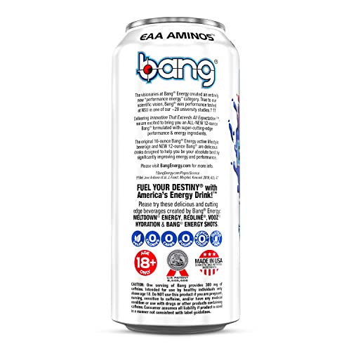 Bang Energy Star Blast, SugarFree Energy Drink, 16 Ounce (Pack of 12