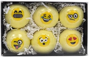 Enfusia / Emoji Ring Bath Bombs / Sweet Lemongrass / Yellow / Hand-made Gift Set - Pack of Six (6)