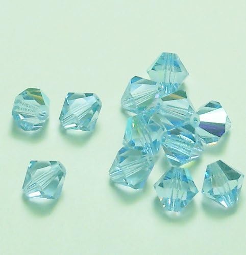4mm Preciosa Czech Crystal Aqua Bohemica AB Bicone Beads Package of 144