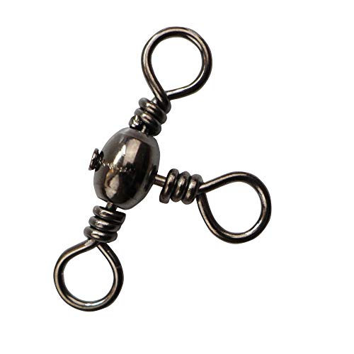 XIAO JING Drei-Wege-Angelwirbel, dreifache T-Turn-Drehwirbel, Größe: 2, 4, 5, 6, 8, 10, 140 Stück – Bild 3