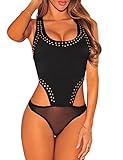 Ninimour-Women Hollow Out Neck Playsuit Club Romper