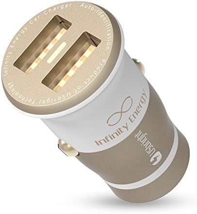 USbright Pulsing Light IE 2 Port USB Car Charger, 3.6A/18W, #1 Industrial In-car Chargers, Scratch resistant, 18-month Warranty, for iPhone 6S/6S Plus, iPad, Galaxy S6 and other Android phones (Lux)