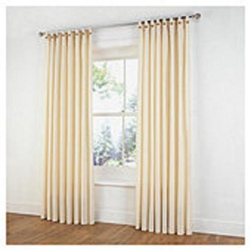 Plain Canvas Unlined Belt Top Curtains Cream W117xl183cm