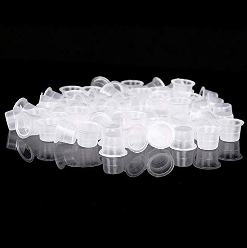 DNHCLL 200PCS #15 Large Disposable Plastic Tattoo Ink Caps Cups For Tattoo Ink Tattoo Supplies.