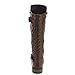 Forever Link Women's MANGO-21 Quilted Zipper Accent Riding Boots, Brown, 8.5