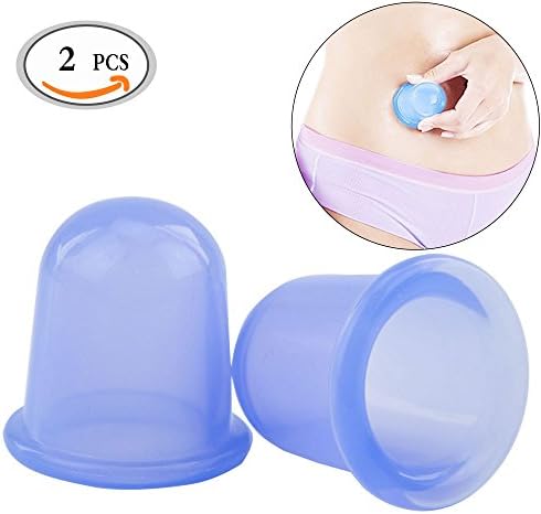 OR Pure Silicone Cupping Cups,Massage Vacuum Therapy Rubber Cup,Anti Cellulite Massage Suction Cups for Body and Face Middle Random Color (2-pcs)