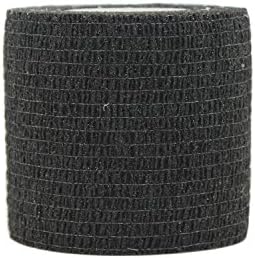 STpro Crepe Bandage Roll Elastic Bandage Cohesive Bandages 5cm x 6 rolls Black Waterproof Bandage Vet Wrap Vets Tape Support Bandage Self Adhesive Bandage
