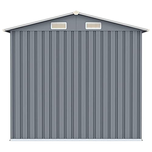 vidaXL Gerätehaus Ohne Boden Doppeltür Geräteschuppen Garten Schuppen Gartenhaus Gartenschuppen Grau 205x129x183cm… – Bild 7