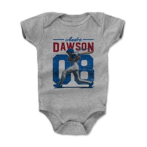 500 LEVEL's Andre Dawson Vintage B Chicago Throwbacks Kids Onesie 18-24M Heather Gray Officially Licensed by Andre Dawson
