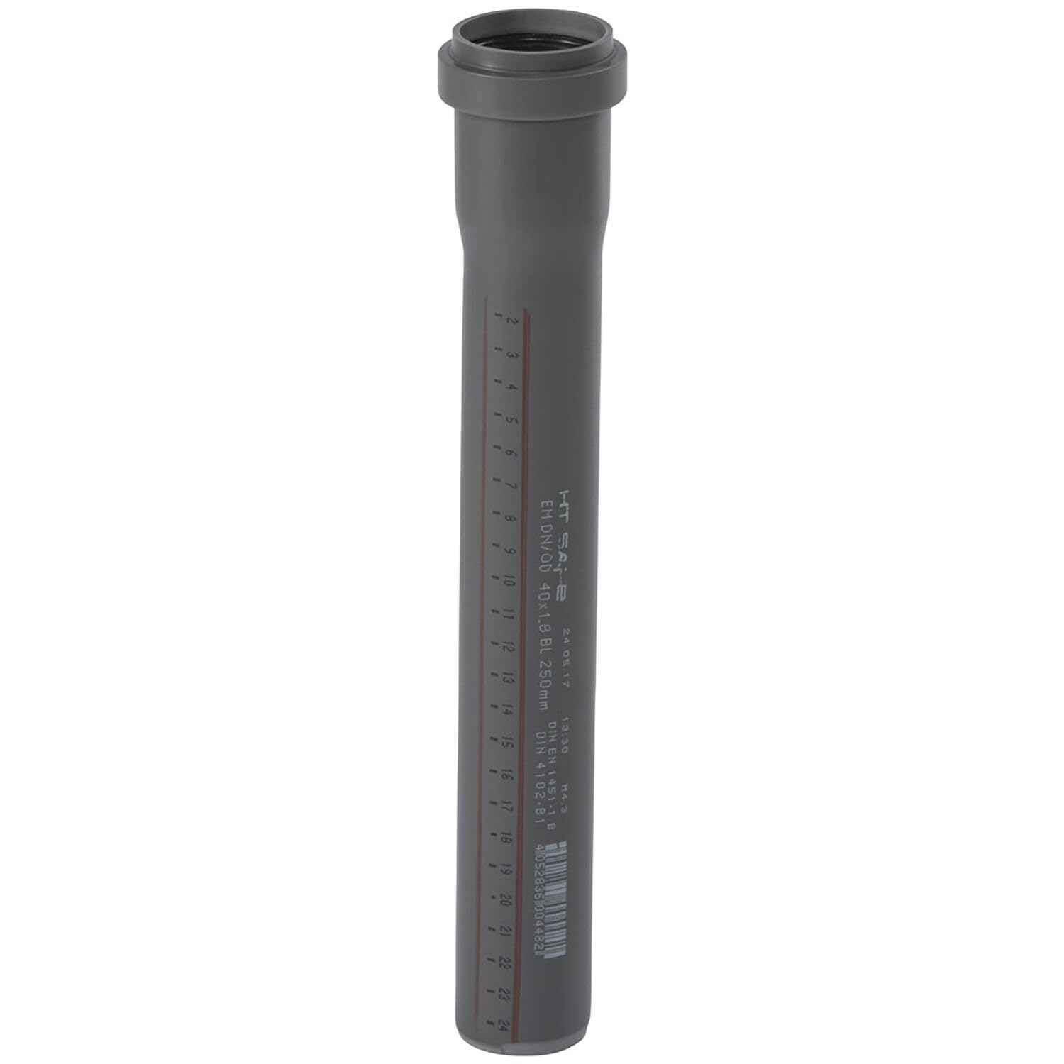 Ostendorf HTsafe HT Pipe with Sleeve DN 40 mm 250 mm Grey