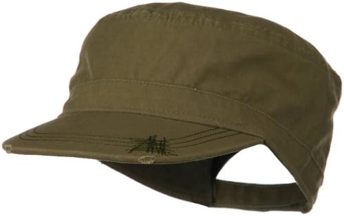 Deluxe Washed Chino Cotton Surplus Cap - Olive OSFM