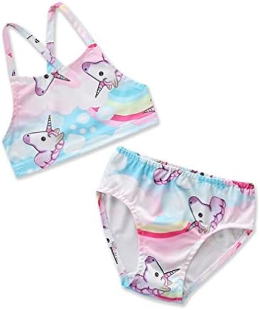 TIMMIYA Girls' Two Peice Unicorn Swimsuit (5T)