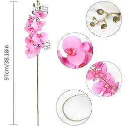 ICBOX 6 PCS Orchids Artificial Flowers Pink Fake