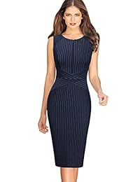 VFSHOW Vestido de mujer con cremallera para trabajo, oficina, fiesta, etc.