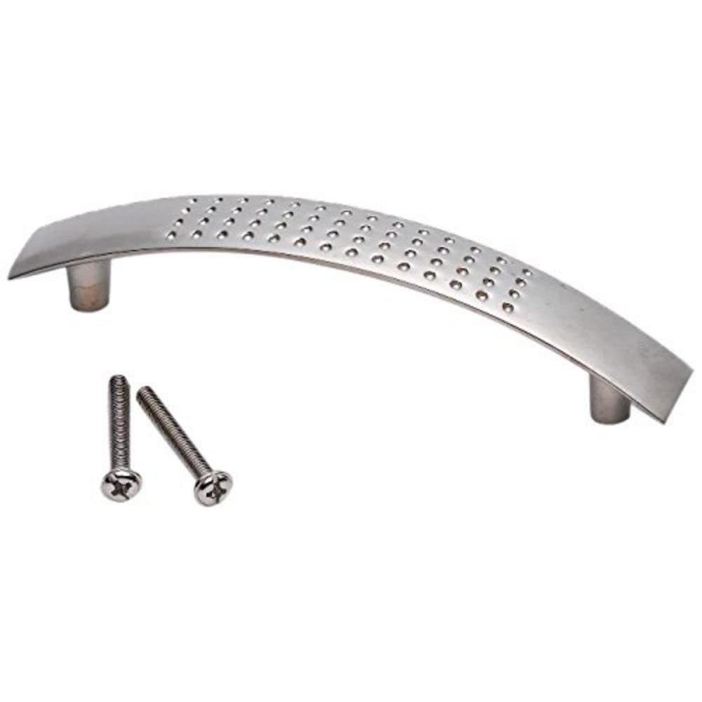 Merriway BH06171 (4 Pcs) Cupboard Cabinet Handle Dimpled, Matt Nickel 96mm x 12mm - Pack of 4 Pieces