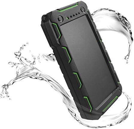 Solar USB Charger, fZoe 15000mAh Portable Phone Charger Dual USB Power Bank with SUNPOWER Solar Panel 2LED Light Portable for Emergency Outdoor Camping Travel - Green