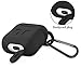 Airpods Accessories Set, OEAGO Airpods Case Protective Silicone Cover and Skin with [Keychain] [Airpods Strap] [Airpods Earhooks] [Travel Carrying Box Case] for Apple Airpod Charging Case - Black