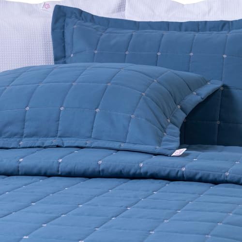 Cobre Leito Valence Hipercal 400 Fios Matelado Toque Percal (Azul Petróleo, Casal Queen) | Hipoalergênico