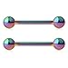 Ruifan Mix Color 316L Stainless Steel Nipple Shield Barbell Ring Bar Body Piercing 14G 14mm 12PCS