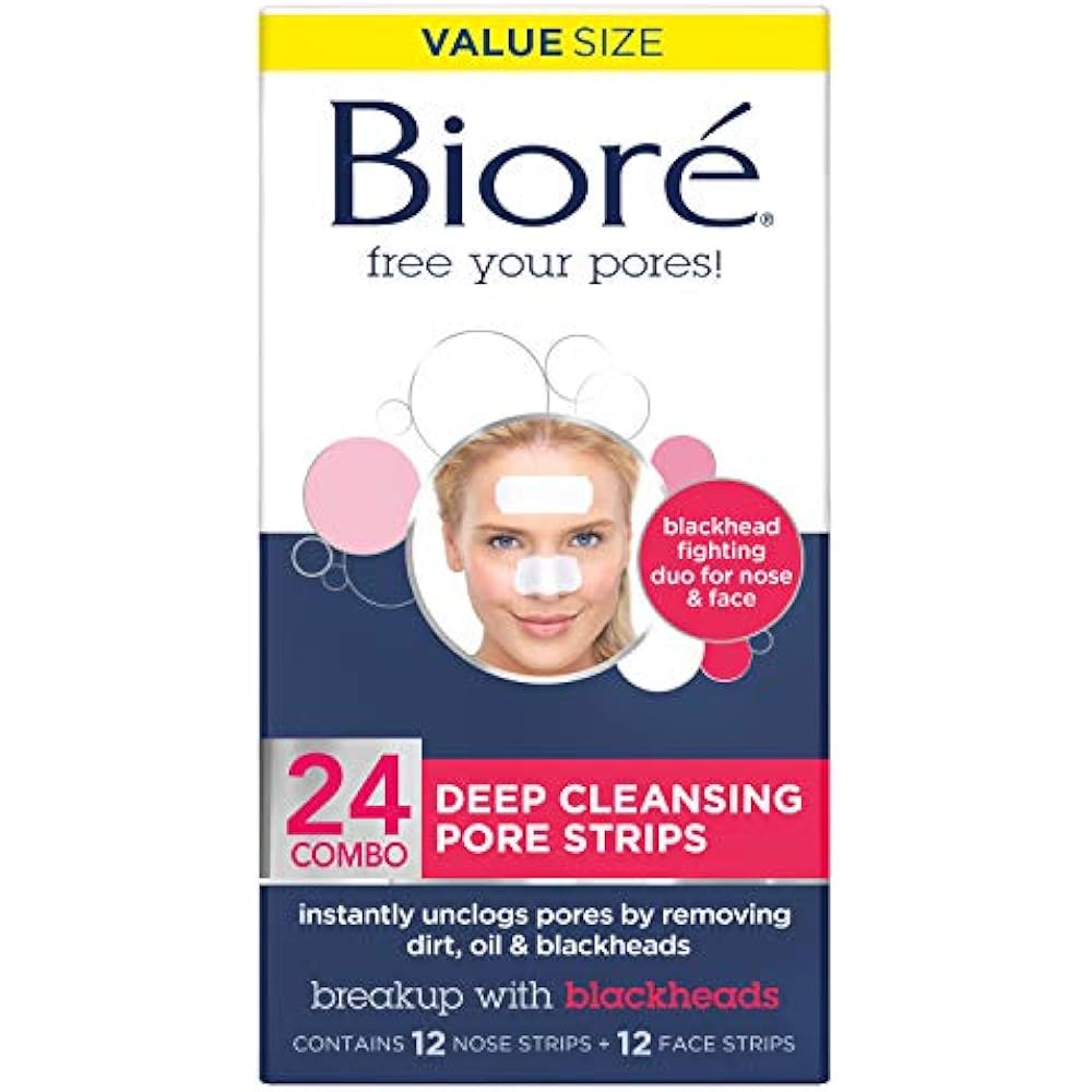 Cleansers Biore Deep Cleansing Pore Strips Combo Pack, 24 Count Beauty