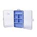 LazyMe Large Pill Box Medicine Organizer 2 Layer Air Tight Weekly Lock Case (White) (Blue)