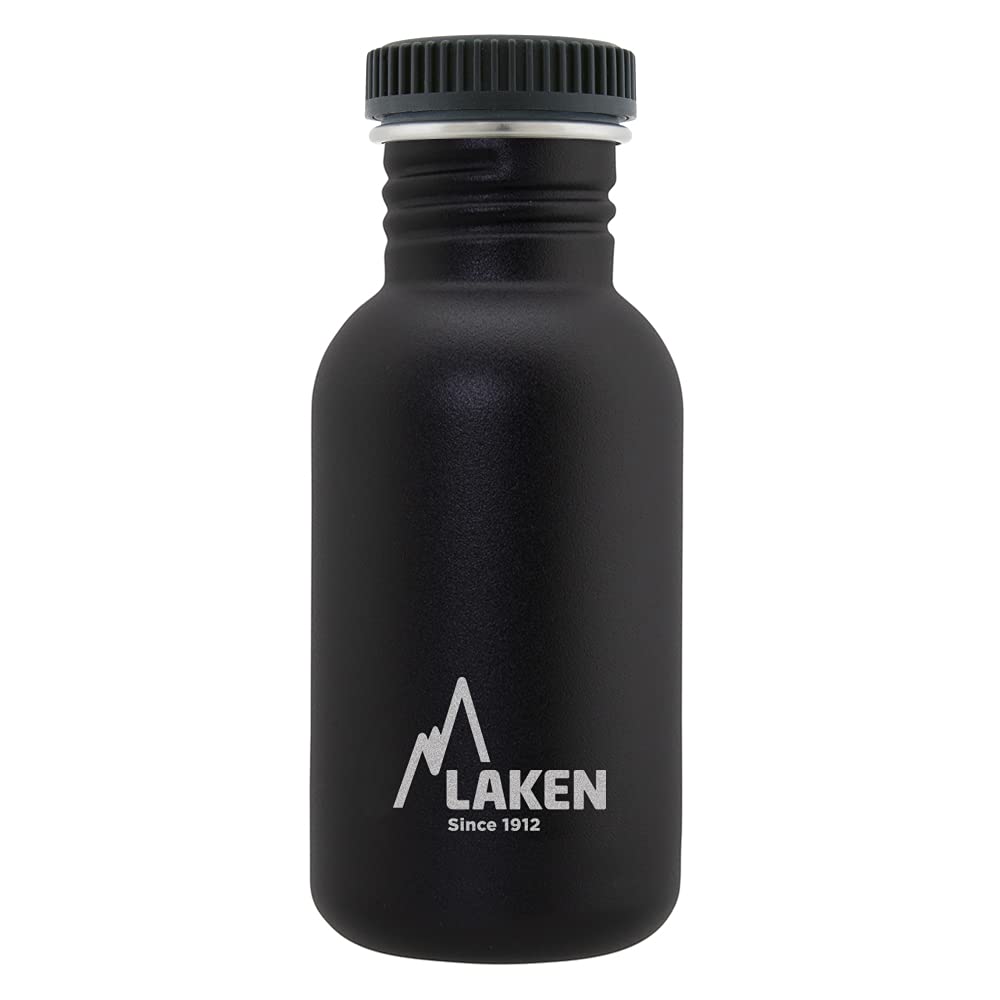 LAKEN Unisex - Adult Heavy Duty Stainless Steel Bottle 0.5 L Black 0.5 L