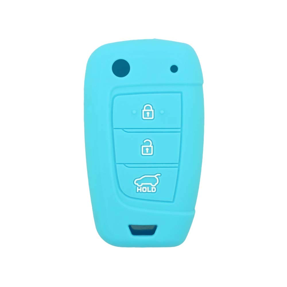 BROVACS Silicone Cover Protector Case Holder Skin Jacket Compatible with HYUNDAI 3 Button Flip Remote Key Fob CV2156 Light Blue