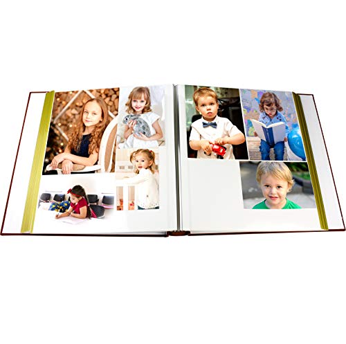 Zoview Art Magnetic Self-Stick Page Photo Album, Family Album, Suede Cover, Hand Made DIY Albums Holds 3X5, 4X6, 5X7, 6X8,8X10 Photos (Coffee, Large)