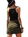 MakeMeChic Women's Casual Faux Suede Button Front A Line Mini Skirt