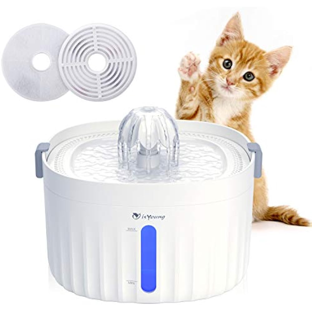 IsYoung Pet Fountain, 68oz/2L Cat Water For Cats And Small Dogs, Super