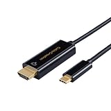 USB-C to HDMI 4K, CableCreation Type C to HDMI 3 Feet Cable, Thunderbolt 3 Compatible, Compatible with MacBook Pro/iMac 2017/Surface Book 2/Chromebook Pixel/Yoga 920/Samsung S8/S8+, Black/1M