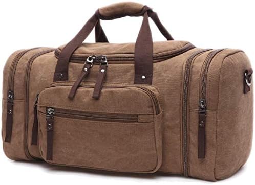 TELOSPORTS Travel Duffel Bag Large Weekend Shoulder Handbag Mens Overnight Bag Gym Bag Carry-on (COFFEE) 1 TELOSPORTS Travel Duffel Bag Large Weekend Shoulder Handbag Mens Overnight Bag Gym Bag Carry-on (COFFEE)