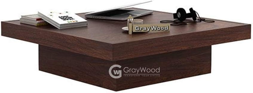 RjKart Solid Sheesham Wood Center Coffee Table for Living Room (Walnut Finish)