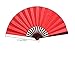 HONSHEN Folding Hand Fan Bamboo Blank Chinese Hand Fan Wedding Party Gift with Traditional Chinese Arts (red)13inch