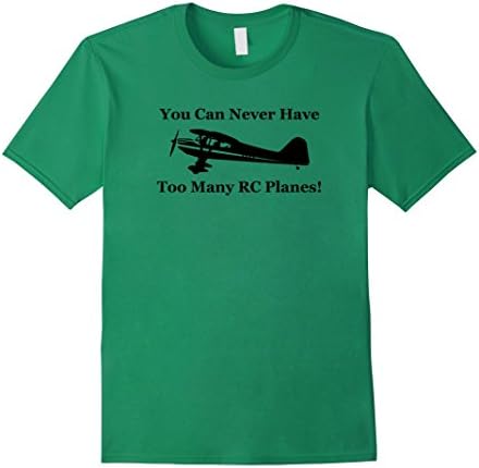 Men's You Can Never Have Too Many RC Planes Flying T-shirt Medium Kelly Green