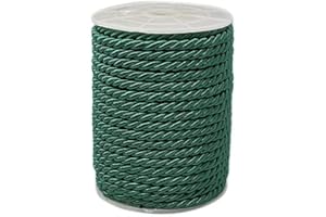 EEE ELECRELIVE 18 Yards Twisted Nylon Thread 5mm Twisted Silk Rope Satin Shiny Cord Trim for Home Decor Curtain Tieback Graduation Honor Cord Upholstery Sewing, Dark Cyan