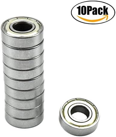 FBAPluto 10 Pcs 6001ZZ 12mm x 28mm x 8mm Metal Shielded Radial Ball Bearings Deep Groove Ball Bearings