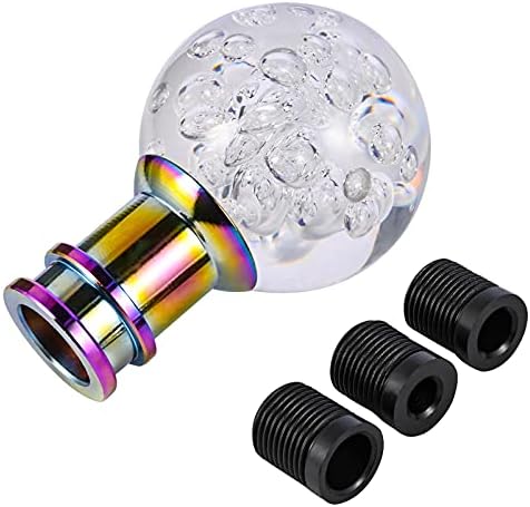 QWDLID Manual Gear Shift Knob, Round Bubble Acrylic Gear Shift Knob Shifter with 3 Adapters Universal Fit for Manual Car M8 1.25, M10 1.25, M10 1.5, White: Home Improvement