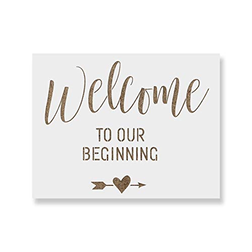 Welcome to Our Beginning Stencil Template - Reusable Wedding Sign Stencils with Multiple Sizes Available