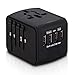 Travel Adapter, AMDISI 4 x Power Types, 4x USB Ports, Worldwide Adapter With US/AUS/UK/EU Plug,Works in 150 Countries(Black)