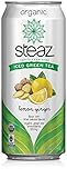 Steaz Organic Iced Green Tea with Lemon Ginger - 16 oz (Pack of 12)
