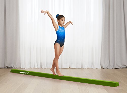 Springee 10ft Balance Beam - Extra Firm - Suede Folding Gymnastics Beam for Home - Green - Thumbnail 2