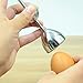 Egg Cracker, Soft Boiled Egg Cutter Topper, Easter Egg Cookie Cutter, DFmicro One Silver Egg Holder, Stainless Steel Kitchen Tool for Removing Top of Soft Hard Boiled Eggs Shell Smooth Round Opening
