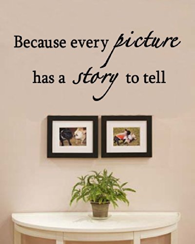 Because Every Picture has a Story to Tell Vinyl Wall Decals Quotes Sayings Words Art Decor Lettering Vinyl Wall Art Inspirational Uplifting